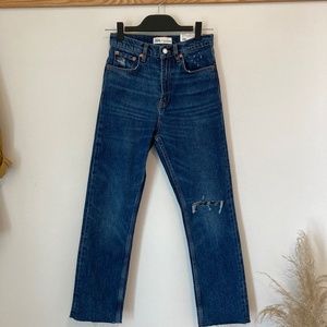 NWT WOMENS SLIM FIT HIGH RISE STRAIGHT KICK LEG PREMIUM BLUE JEAN!!!! TAGS ON!!